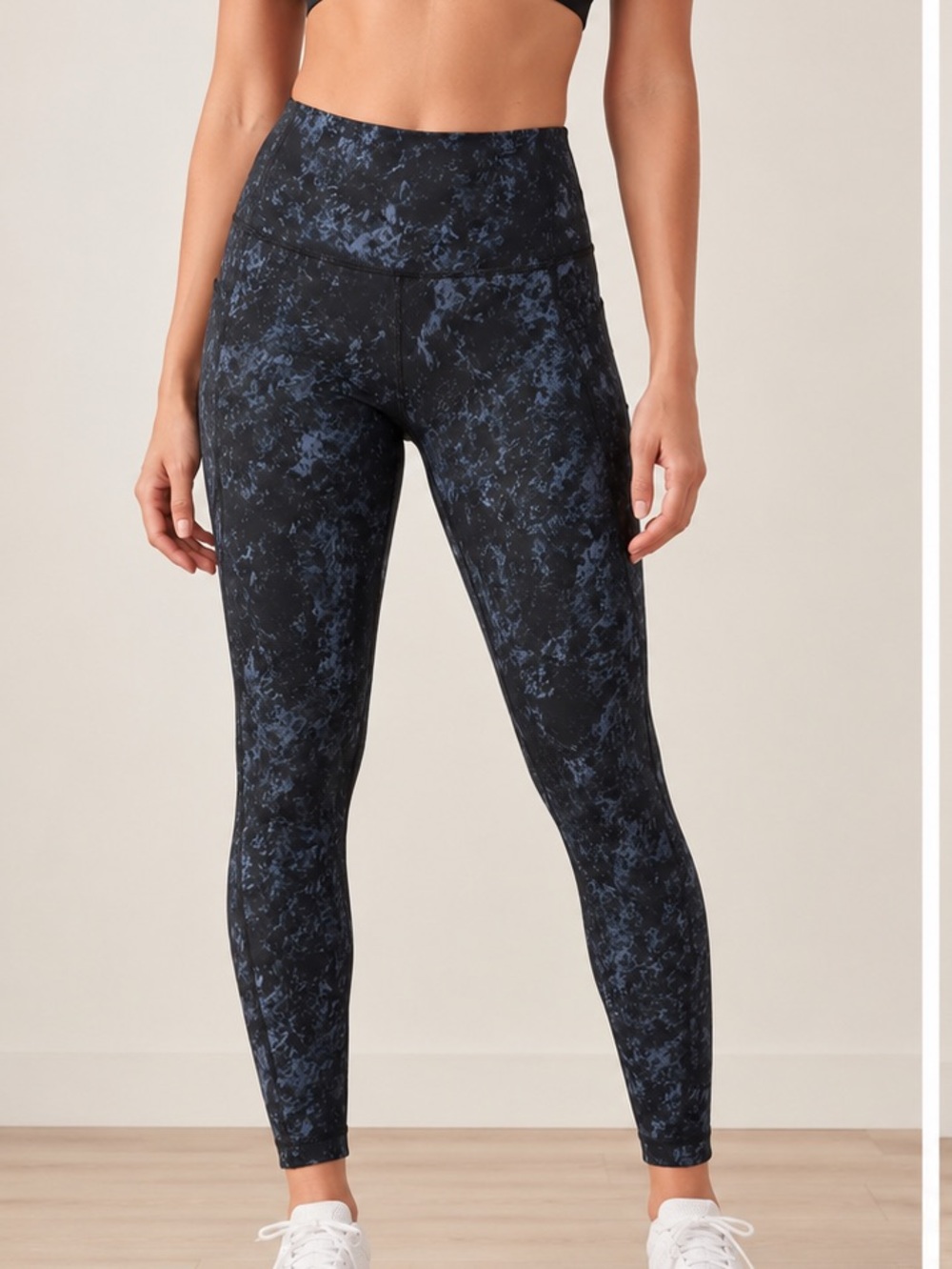 NEW WITH TAGS Lole Black & Blue Marble High-Waist Leggings